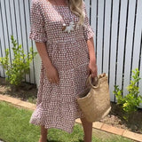Eila - Kurzärmliges Midikleid