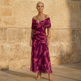 Alma | Stilvolles Blattmuster-Kleid