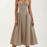 Odete - Midi-Kleid mit strukturellem Korsett