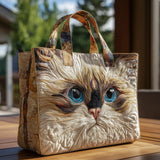 Cartera Artesanal - Gato Blanco de Ojos Azules
