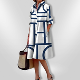 Helena - Geometrisches Midi-Kleid