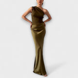 Luna - Asymmetrisches Satin-Kleid