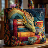 Cartera Artesanal - Dragón con Libros y Tazas