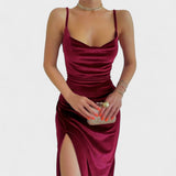 Gabriela - Samtkleid mit Schlitz