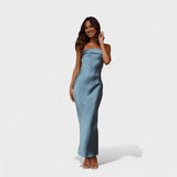 Carmen - Trägerloses Satin-Kleid