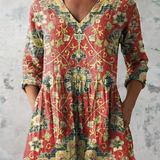 Wanda | Lange Bluse mit V-Ausschnitt
