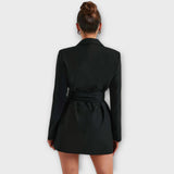 V-Ausschnitt Blazer-Kleid