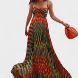 Aria - Abstrakt gemusterte Maxi-Kleid