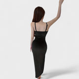 Gabriela - Samtkleid mit Schlitz