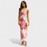 Carmen - Trägerloses Satin-Kleid