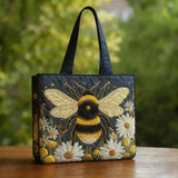 Cartera Artesanal - Abeja con Margaritas y Estrellas