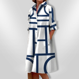 Helena - Geometrisches Midi-Kleid