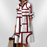 Helena - Geometrisches Midi-Kleid