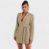 V-Ausschnitt Blazer-Kleid