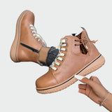 Knöchelstiefel mit orthopädischem Leder