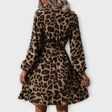 Leopardenkleid mit Gürtel