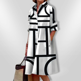 Helena - Geometrisches Midi-Kleid