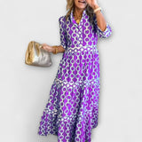 JULIANA | MIDILANGE KLEID MIT KETTENMUSTER