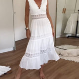 Circe - V-Ausschnitt Spitzenkleid