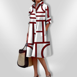 Helena - Geometrisches Midi-Kleid