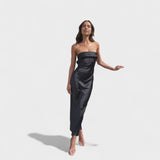 Carmen - Trägerloses Satin-Kleid