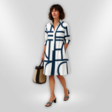 Helena - Geometrisches Midi-Kleid