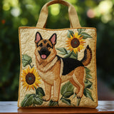 Cartera Artesanal - Pastor Alemán con Estampado Floral