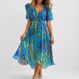 SAPHIR | GEFÜTTERTES BLAUES MIDI-KLEID