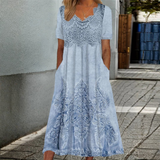 INDIGO | ELEGANTE BLUMENKLEID MIDI