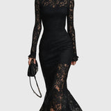 Aada | Elegantes Spitzen-Maxikleid