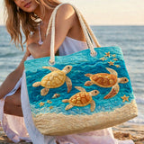 Cartera de Playa Hecha a Mano | Costa de Tortuga Dorada