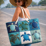 Cartera de Playa Hecha a Mano | Tortuga Azul