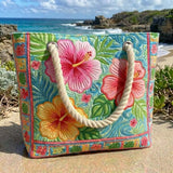 Cartera de Playa Hecha a Mano | Flor Tropical