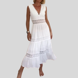 Circe - V-Ausschnitt Spitzenkleid