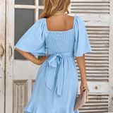 Clara - Midi Kleid Hellblau