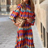 Alma - Buntes Geometrisches Kleid