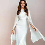 Isabela - Langes Satinabendkleid