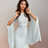 Isabela - Langes Satinabendkleid
