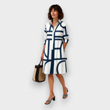 Helena - Geometrisches Midi-Kleid