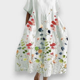 Liliana - Langes, lockeres Blumenmaxikleid
