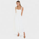 Maribel - Midi-Kleid mit quadratischem Ausschnitt