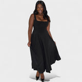 Maribel - Midi-Kleid mit quadratischem Ausschnitt