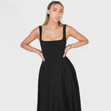 Maribel - Midi-Kleid mit quadratischem Ausschnitt
