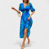 Clara - Elegantes Midi Blumenkleid