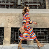 Alma - Buntes Geometrisches Kleid