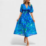 Clara - Elegantes Midi Blumenkleid