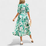 Clara - Elegantes Midi Blumenkleid