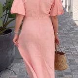 LYNORA | MIDI-KLEID ELEGANT MIT V-AUSSCHNITT