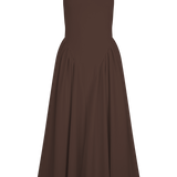 Sara - Braunes Midi-Strickkleid