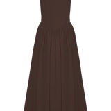 Sara - Braunes Midi-Strickkleid
